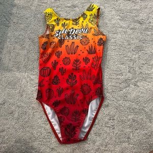 EUC Destira Gymnastics Leotard Child Large ASU Sun Devil Classic